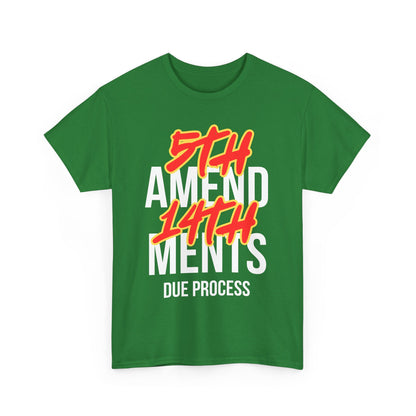 Camiseta de algodón gráfica - Diseño del debido proceso de las enmiendas 5 y 14