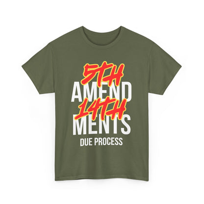 Camiseta de algodón gráfica - Diseño del debido proceso de las enmiendas 5 y 14