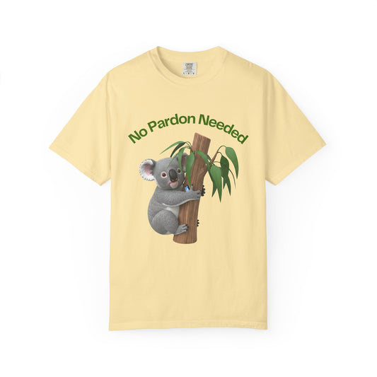 Koala 'No Pardon Needed' T-Shirt — Cute Aussie Wildlife Tee