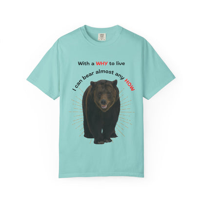 Motivational Bear Tee — "With a WHY to live I can bear almost any HOW"
