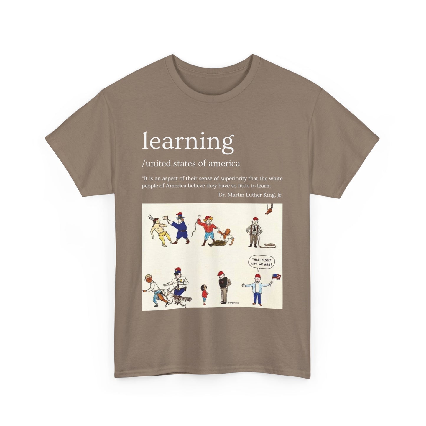 Camiseta con frase "Aprendizaje" del Dr. Martin Luther King Jr. en 13 colores