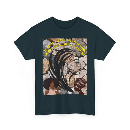 T-Shirt - 'You Strike A Woman, You Strike A Rock' Heavy Cotton Tee