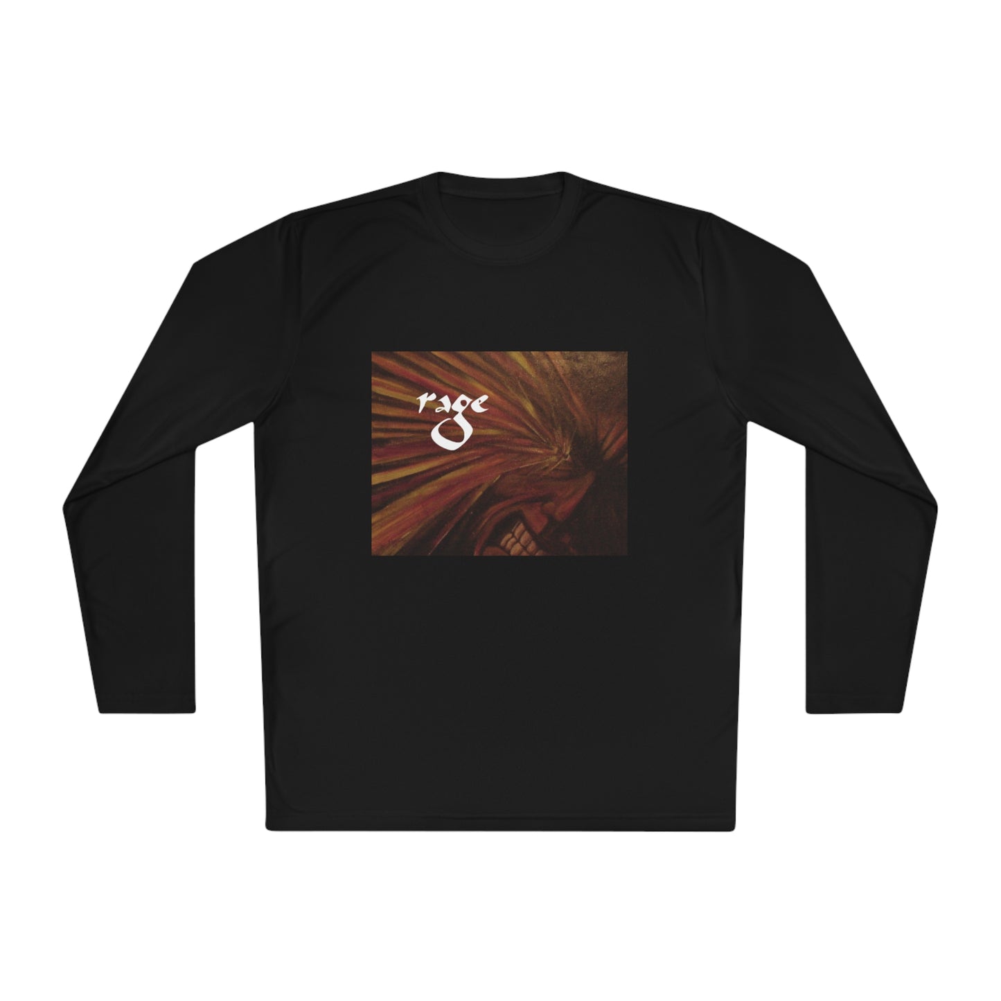 Lightweight Long Sleeve Black T-Shirt "Rage" by Mark Baryla of San Diego