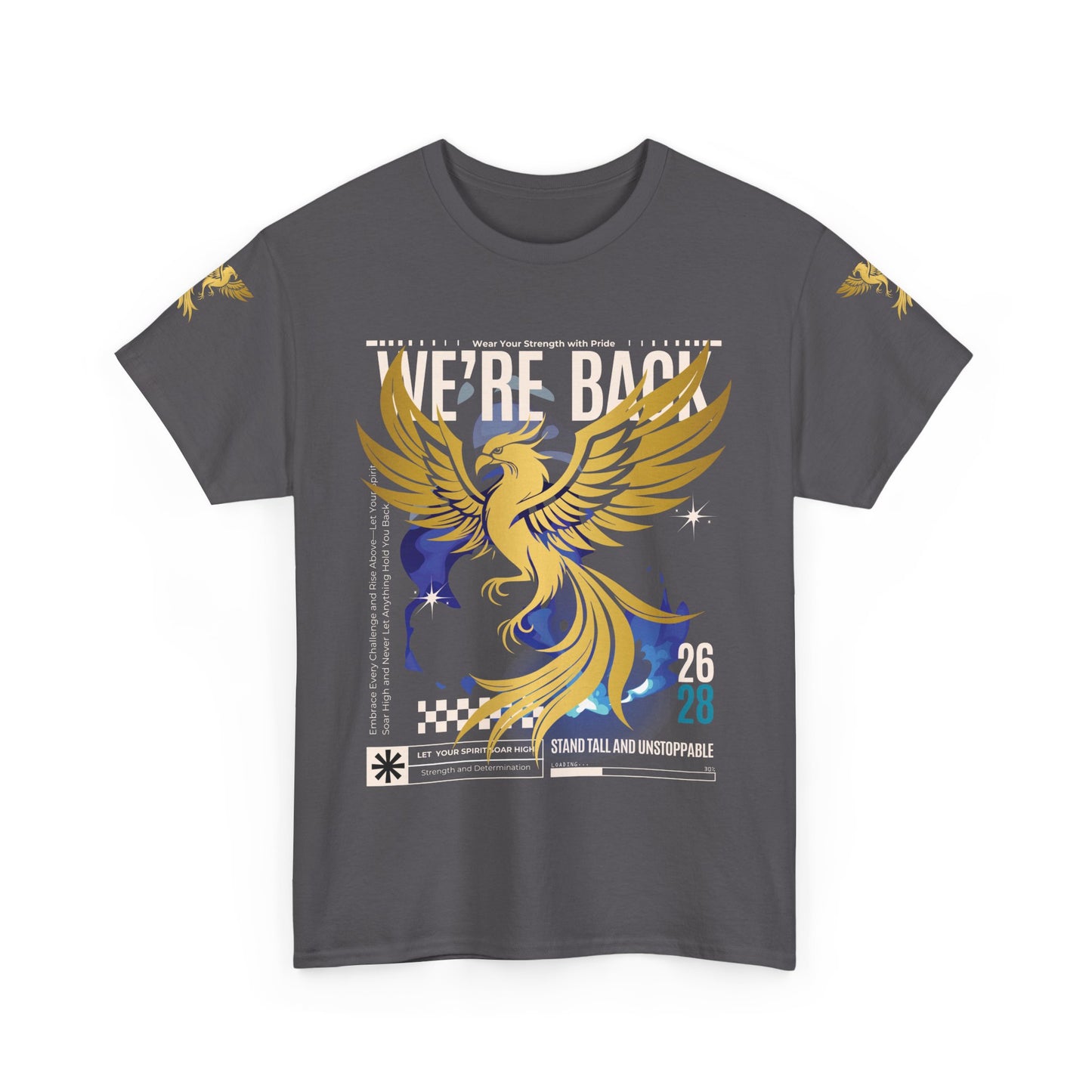 Camiseta gráfica Phoenix 'Estamos de vuelta 26 28', 12 colores
