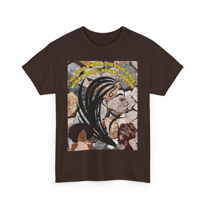 T-Shirt - 'You Strike A Woman, You Strike A Rock' Heavy Cotton Tee