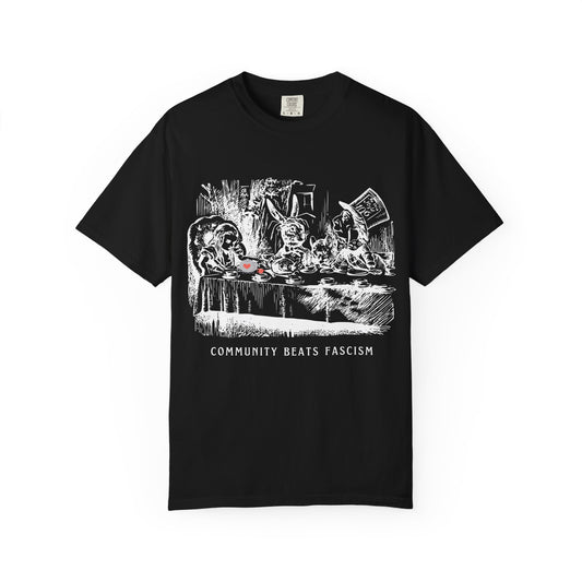 Community Beats Fascism Political Statement Tee